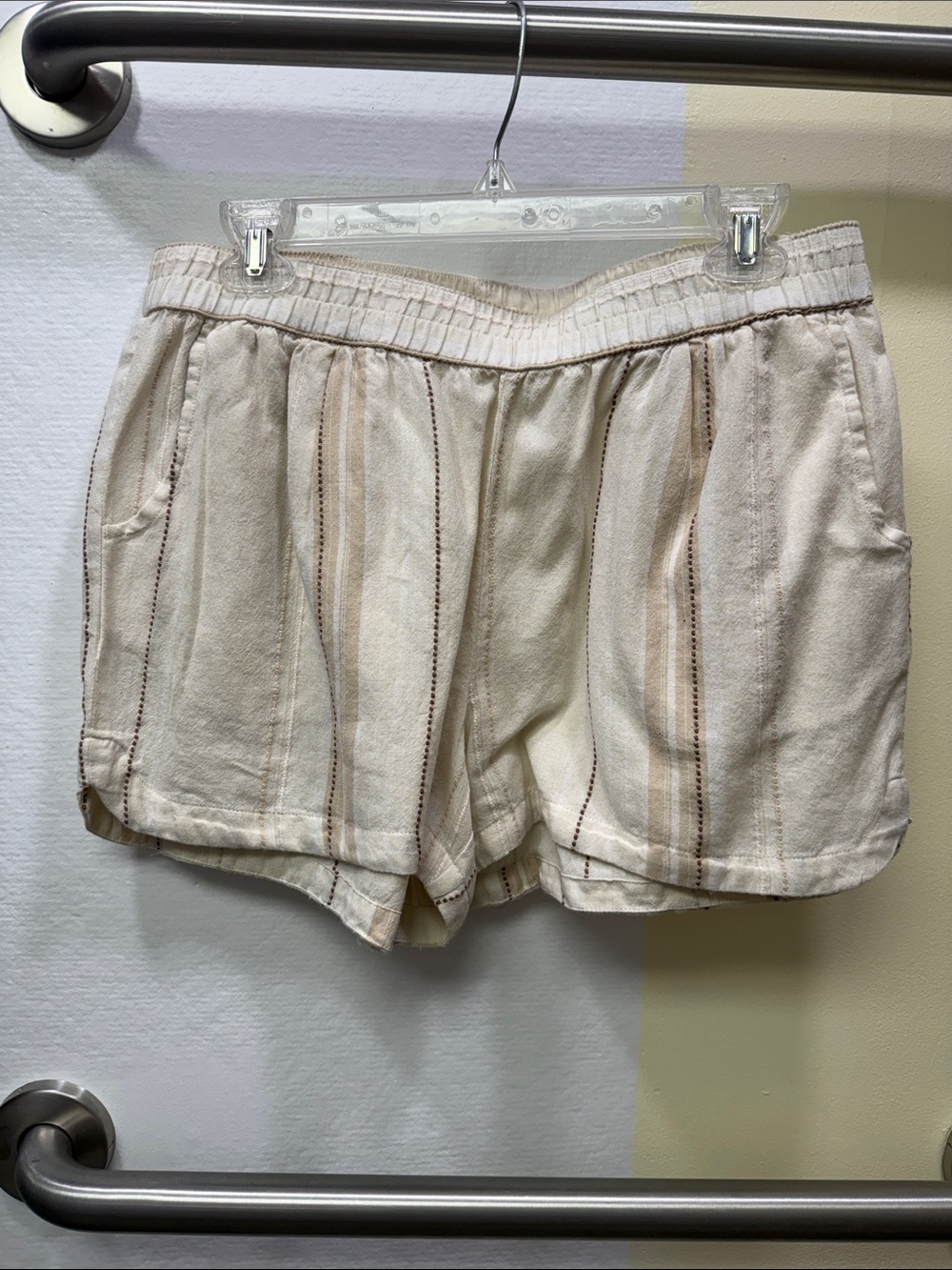 Carve Designs Cream Striped Athletic Shorts